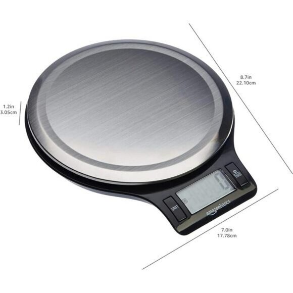 Digital Kitchen Scale with LCD Display Batteries Weighs up to 11 Stainless Steel - Picture 2 of 5